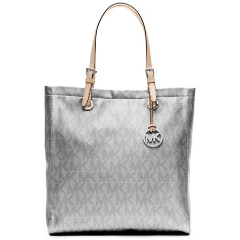 michael kors henkeltasche silber|Michael Kors silver totes.